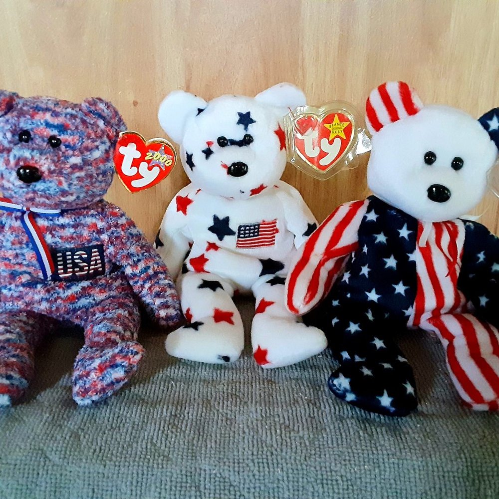 Ty USA, Spangle, & Glory Original Beanie Baby Set